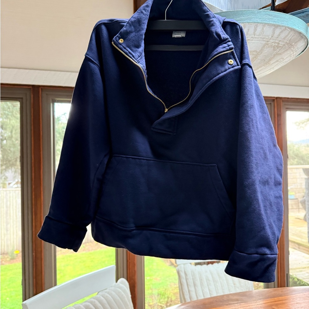 Women’s A New Day 1/4 Gold toned zip Cobalt Blue Pullover thick sweatshirt